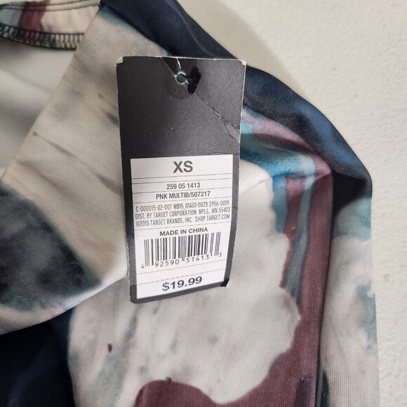 Mossimo Skirt Womens XS Pink Blue White Abstract Midi Stretch Bodycon NWT Modern - Picture 10 of 16